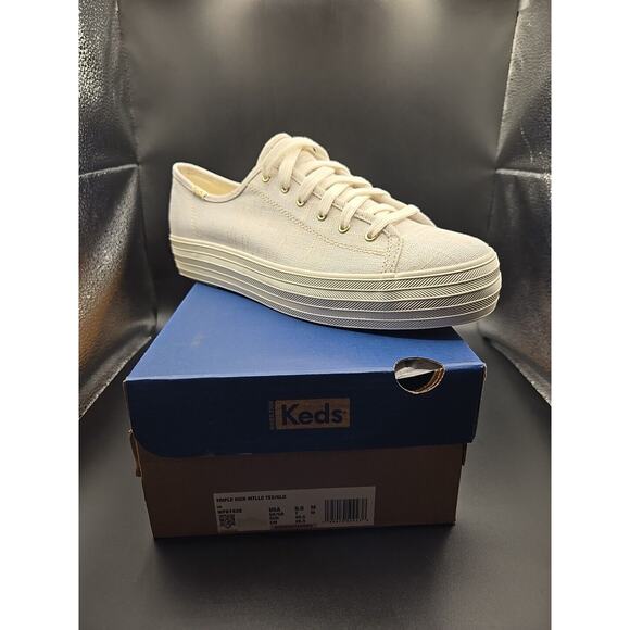 Keds Triple Kick Slip On Women 9.5 Shoes Gold Metallic Platform Loafers Coquette - Picture 9 of 9